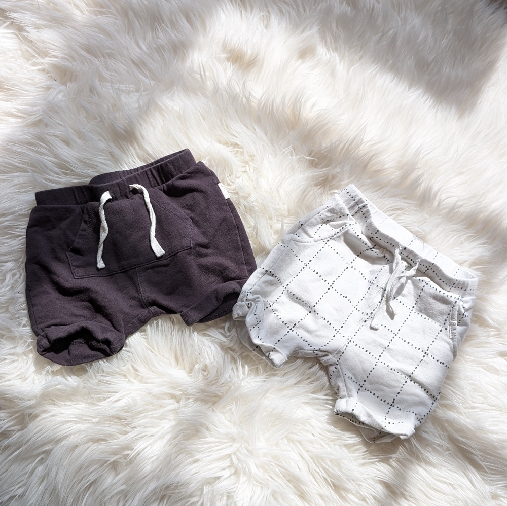 Miles Baby Shorts 12 Months Black and White